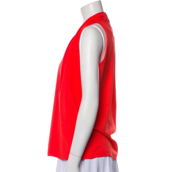 Diane von Furstenberg Sleeveless Blouse, Size P, Orange - Picture 3 of 4